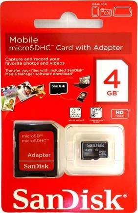 cartão de memoria micro sd 4gb
